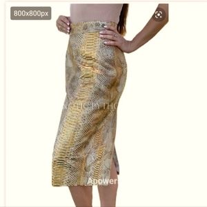 Vintage Jerry Lewis Snake prints leather skirt